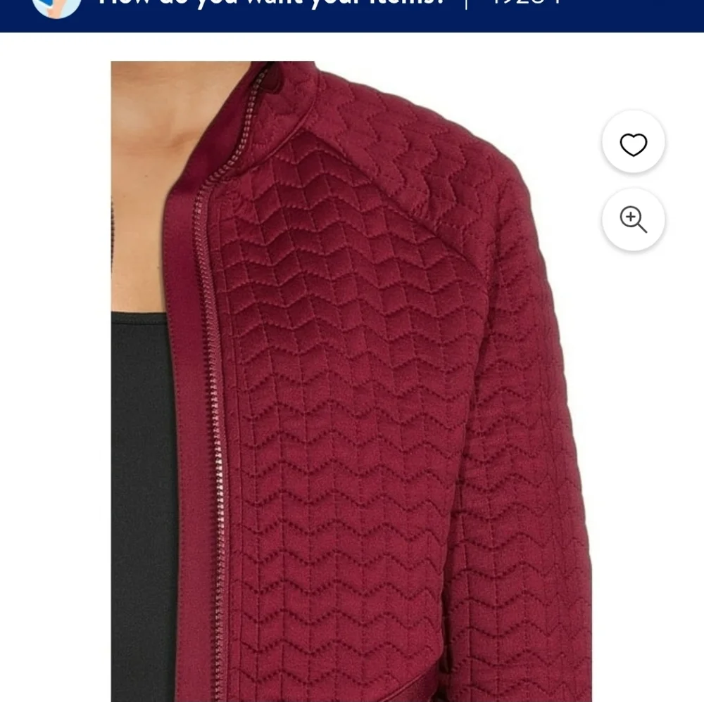 Avia Womems Maroon Quilted Warm Up Cool Down Jacket. Size S (4-6)